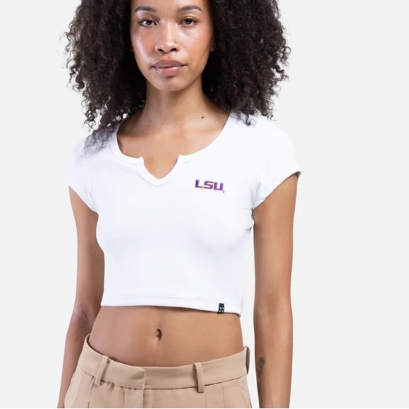 Hype And Vice Cali Tee White Cropped SDSU San Diego State Aztecs NWT Size M - Picture 2 of 13